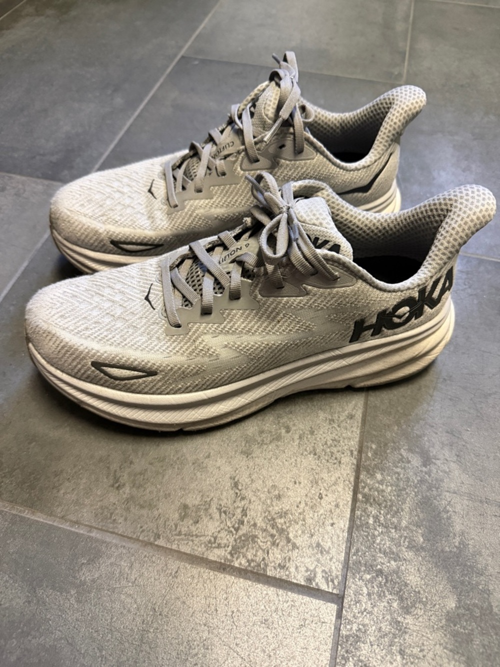 Hoka Men's Running Shoes in Light Gray and Black